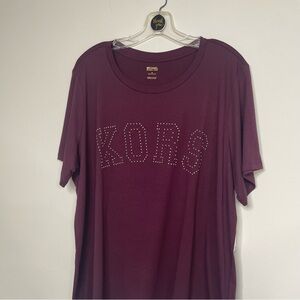 Michael Kors Burgundy Crew Neck Tee Shirt 
~Size 2X Elevate your casual~ NWT